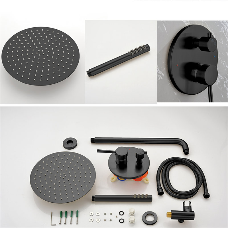 Système de douche complet, Noir mat
