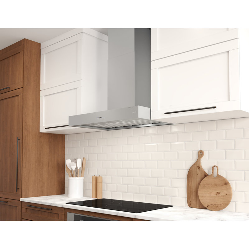 Hotte murale convertible en acier inoxydable 30 pouces 600 CFM Core Core Groove