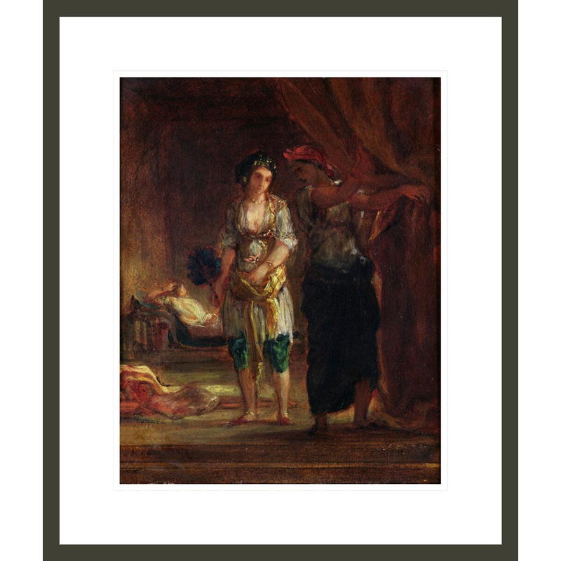 «Interior of a Harem in Oran» par Eugène Delacroix, impression giclée encadrée, H 20,94 po x l 17,75 po