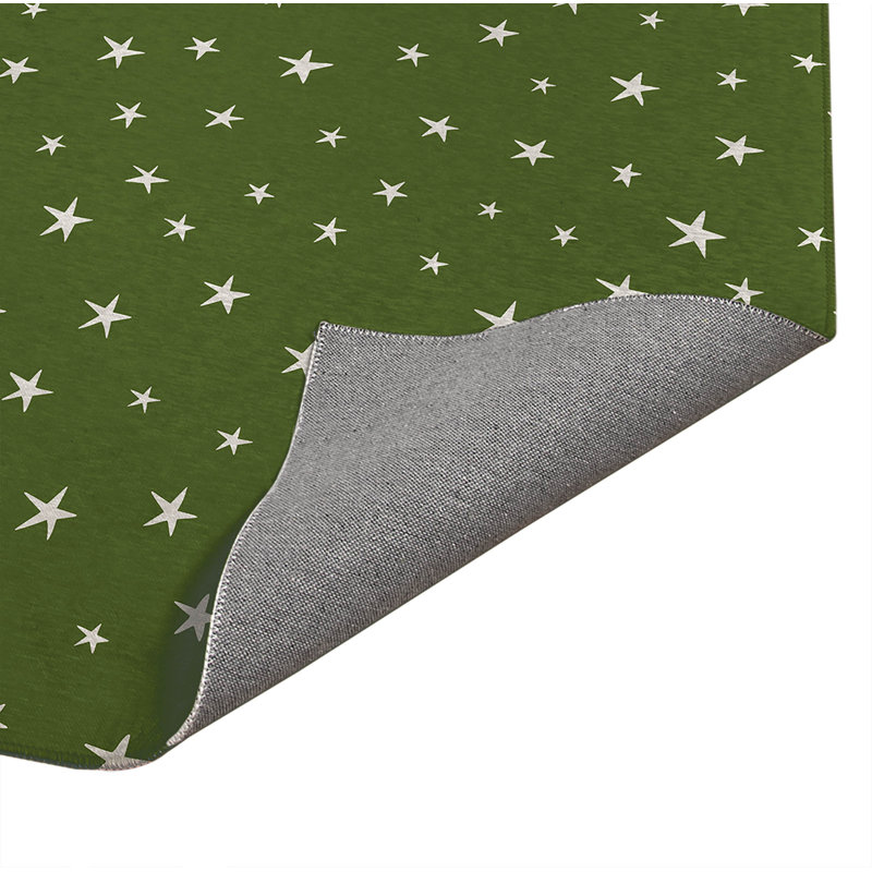 Paillasson Starry Night, Vert olive, L 36 po x L 60 po