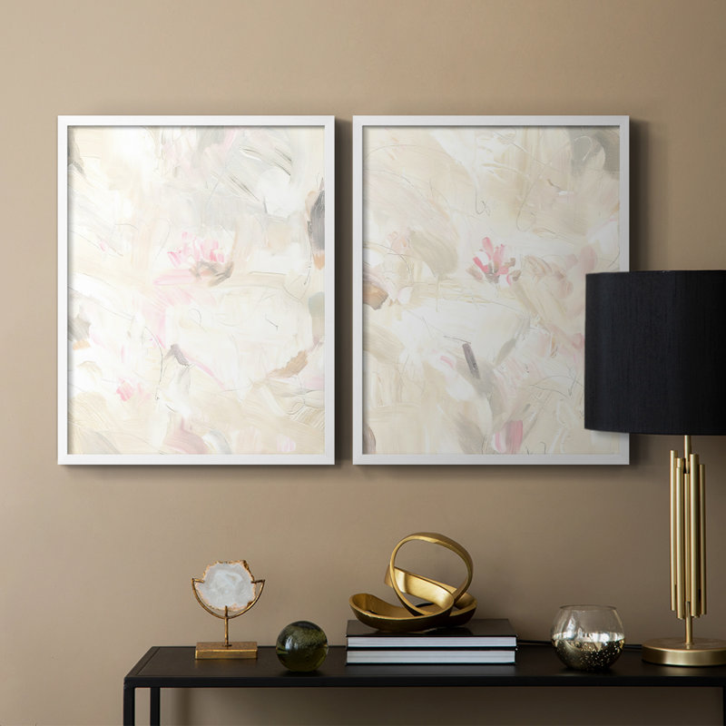 «Soft Abstraction I», reproduction encadrée de qualité supérieure - prête à être accrochée - aucun clou requis - aucun clou requis