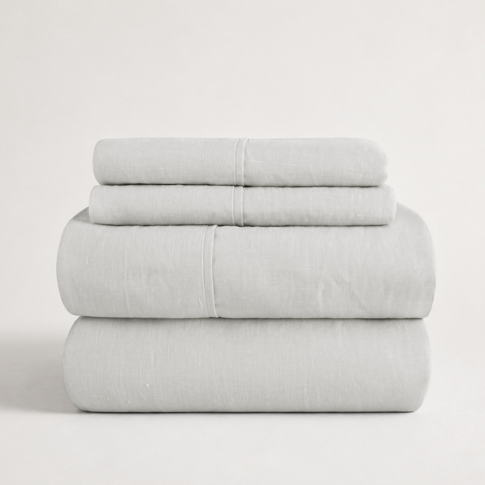 Clara 100% French Linen Sheet Set, Queen, Light Gray