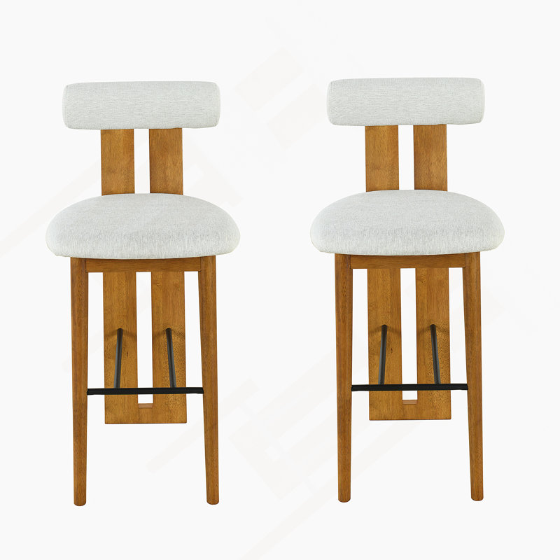 Ensemble de tabourets d'intérieur rembourrés fabriqués à partir de bois provenant de sources durables, idéal pour divers styles d'intérieur et sièges confortables