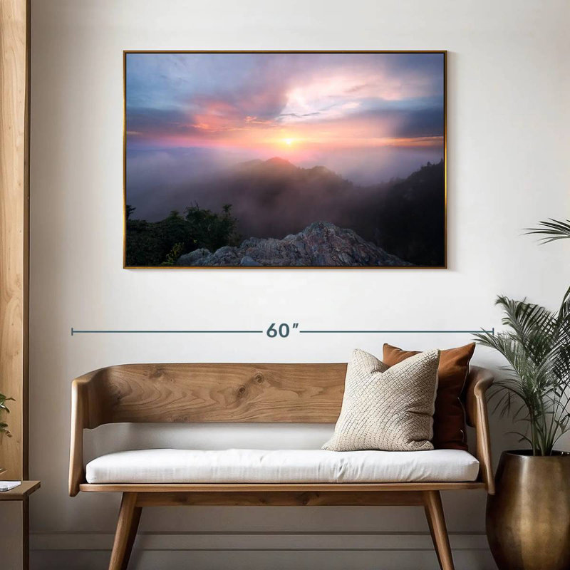 Paysage de Great Smoky Mountain, 46 po x 31 po, Cadre flottant doré