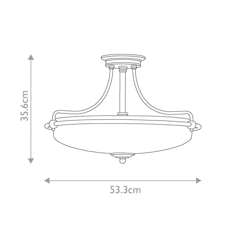 Fremont Frosted Glass Semi Flush Mount