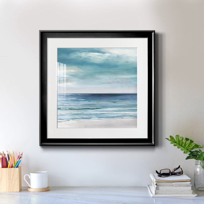 «Blue Silver Shore II», reproduction d'art sur papier encadrée, H 30,5 po x l 30,5 po x P 1,5 po, Cadre noir