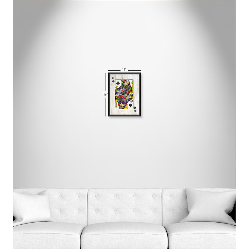 «Card Queen of Spades - Floater Frame», impression sur toile, H 16 po x l 12 po x P 2 po
