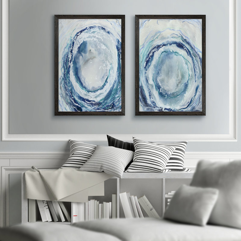«Ocean Eye I» par Renee Stramel - reproduction de cadre photo, H 24 po x l 18 po x P 1,25 po, Toile avec encadrement ébène