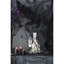 Maison hantée lumineuse en carton 10 x 8,3 x 13,5 po, décor de table d'Halloween noir et beige, alimenté par piles