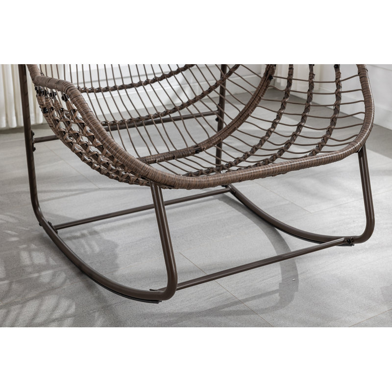 Chaise berçante en métal, Olive