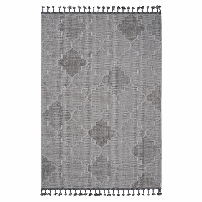 Tapis treillis, tapis Unner tissé à la machine pour l'intérieur et l'extérieur, Rectangle 5 pi 3 po x 7 pi 6 po