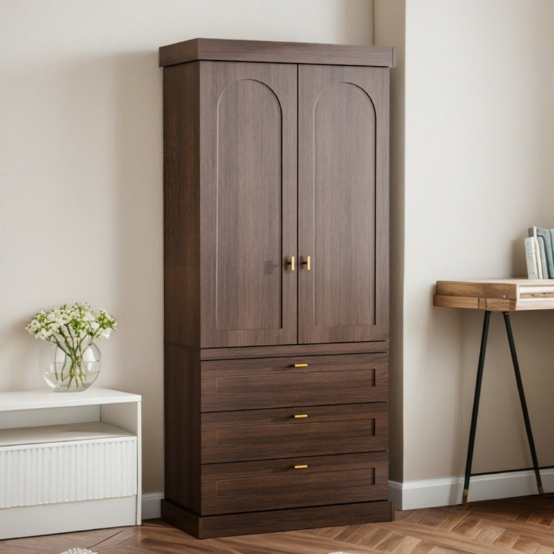 Modern Wooden Cabinet With Doors & Drawers, Storage Cabinet With Large Capacity And Durable Waterproof Finish