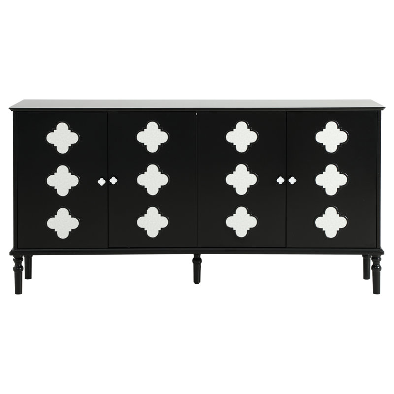 Petal-Shaped Decoration 4 Doors 61.4"W Sideboard