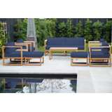 Venice Teak 8 Piece Deep Seating Group With Coffee Table
