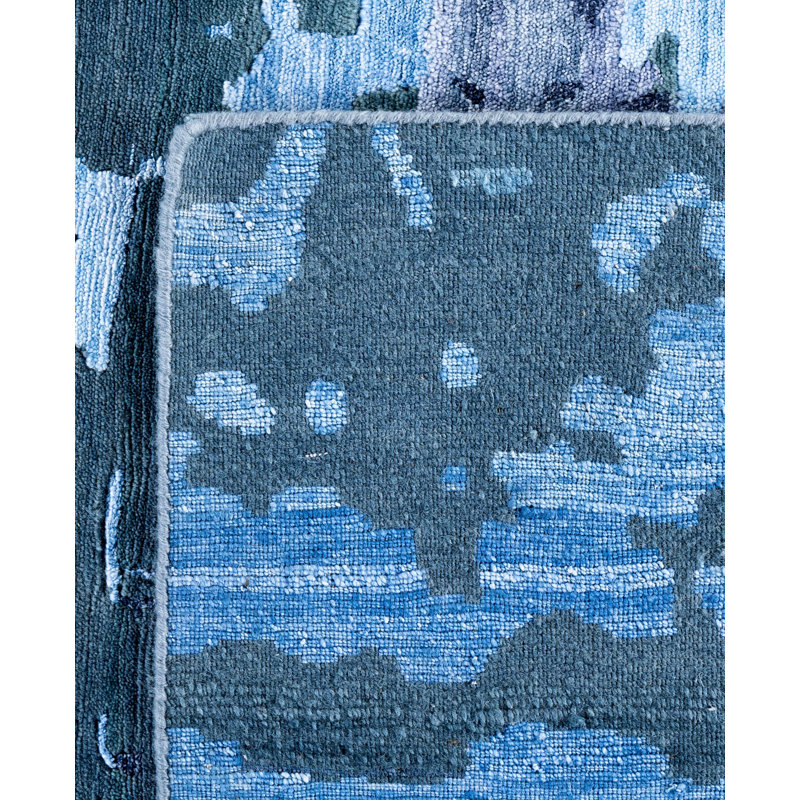 Overdyed One-of-a-Kind Rectangle 9' X 12'4" Hand Knotted Area Rug
