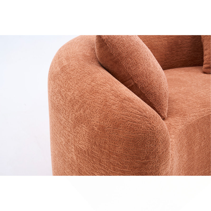 Canapé d'angle incurvé moderne en chenille de 170 cm, canapé deux places en forme de S, canapé compressible sans assemblage pour petits espaces, salon, appartement, bureau