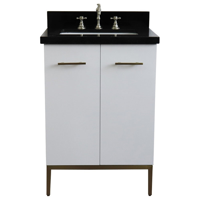 Ensemble de meuble-lavabo simple 25 po, Noir