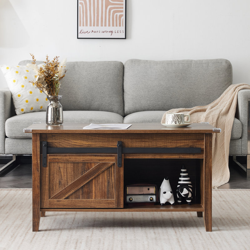 Coffee Table with Lift Top and Storage, Walnut, Espresso Wood
