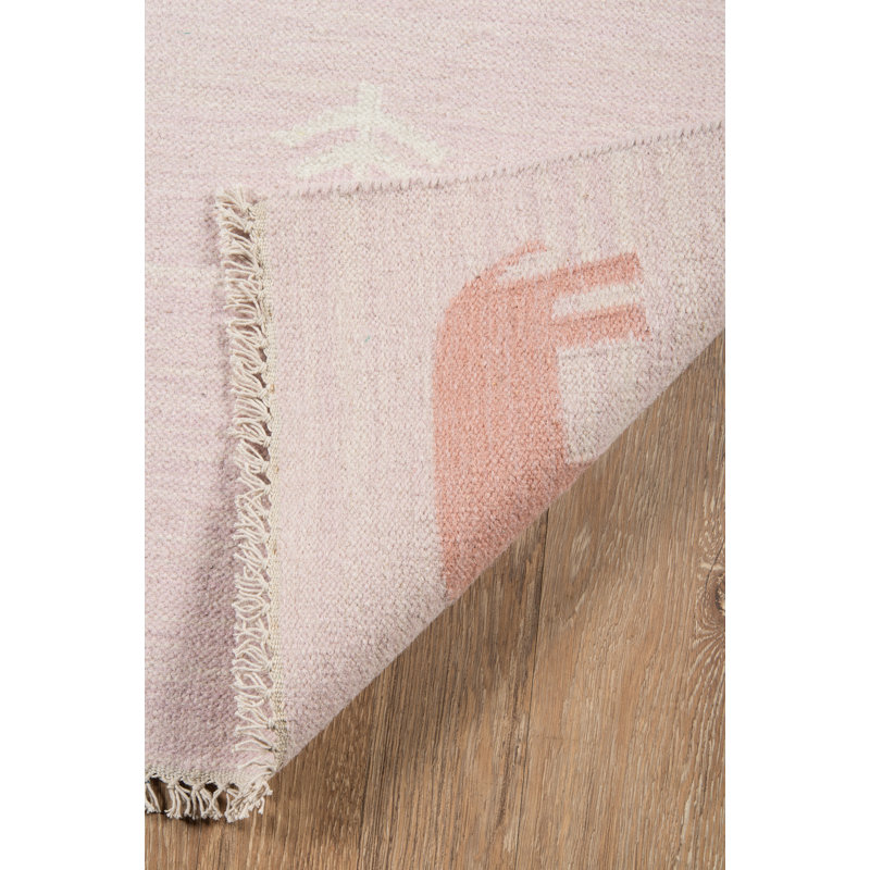 Thompson Wool Area Rug in Pink, Rectangle 7'6" X 9'6"