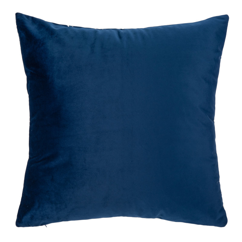 Sarla 19" Navy and Grey Square Accent Pillow