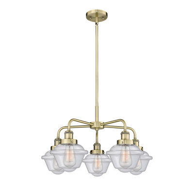 Grourke 5 - Light Glass Dimmable Chandelier