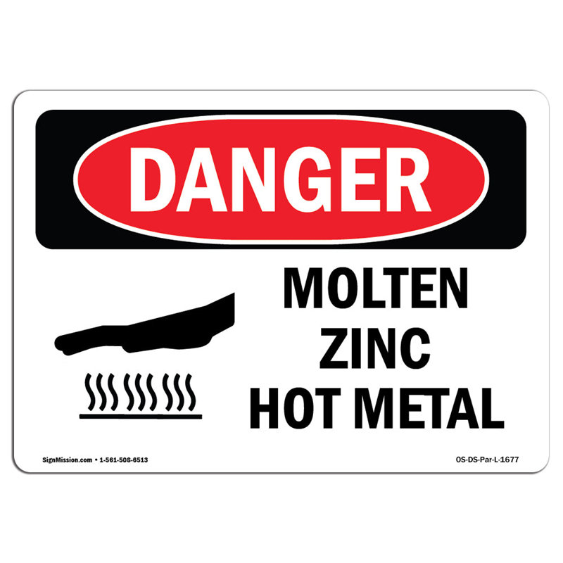 Danger Sign, 12" H x 18" W x 0.1" D