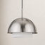 Luminaire suspendu de 15,75 po de largeur avec abat-jour en métal / verre Octavia en nickel brossé / nickel brossé et blanc Octavia-824343168
