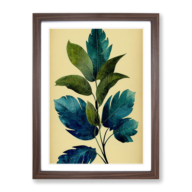 An Amazing Leaves - Single Picture Frame Painting, 46cm H x 34cm W x 2cm D, Walnut