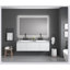Miroir de salle de bain 84 po x 48 po à DEL avec avant et rétroéclairage, miroir de meuble-lavabo mural avec cadre en aluminium, antibuée, mémoire, 3 couleurs, gradation continue-974702907-974702899