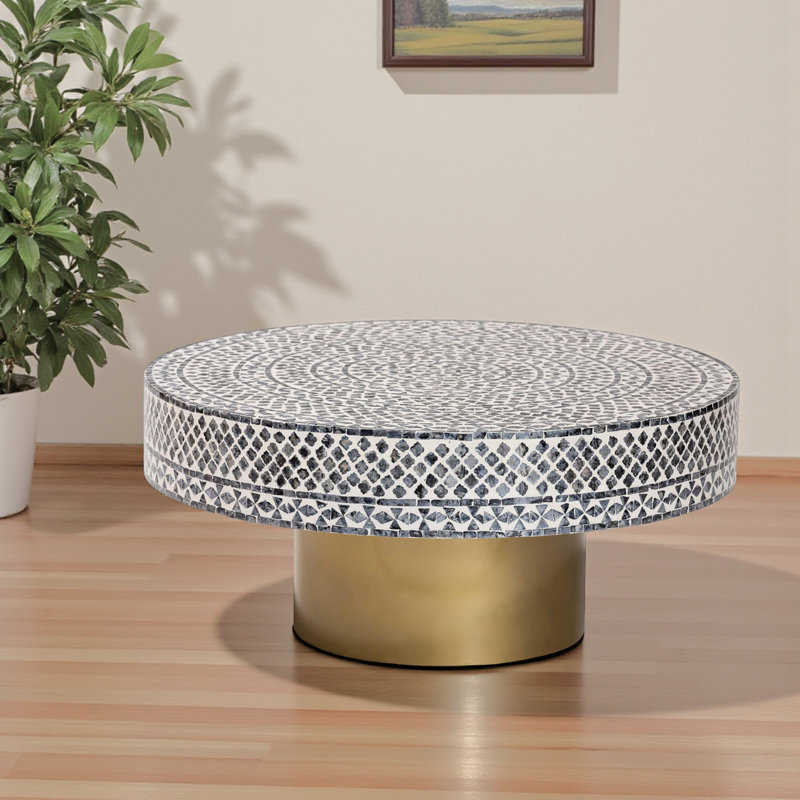 Table basse en nacre de Capiz Alika Coastal