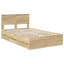 Vidaxl Bed Frame With Drawer Brown Oak 90 X 200 Cm Engineer Wood-77816237-77816238