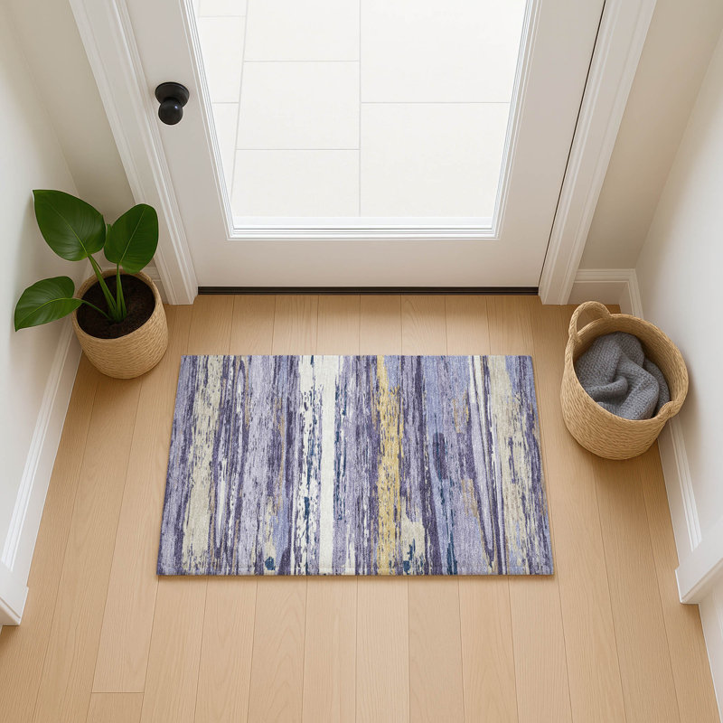 Machine Washable Indoor/Outdoor Jeffery ACN2287 Stripes Rug, Rectangle 1'8" x 2'6"