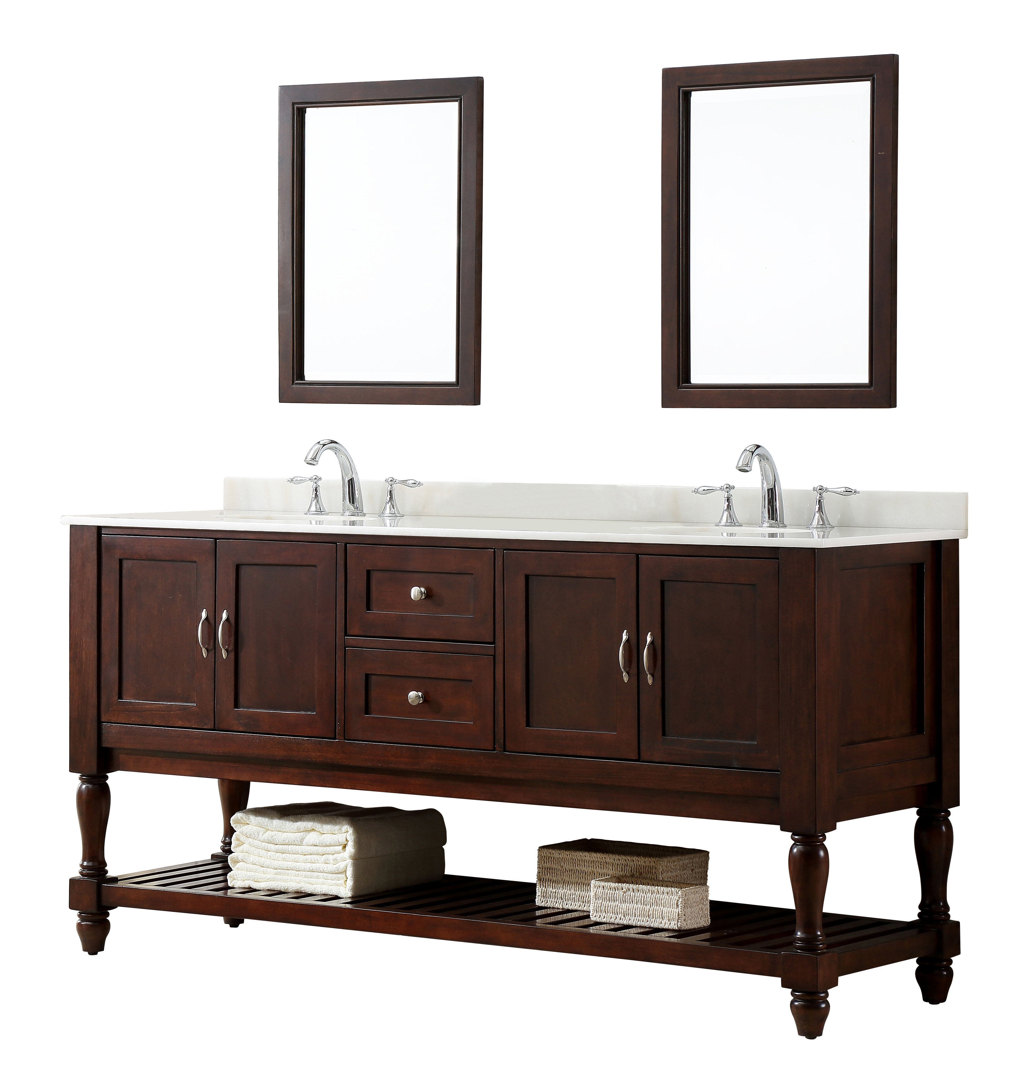 Rosecliff Heights Cahill 70'' Free Standing Double Bathroom Vanity with ...