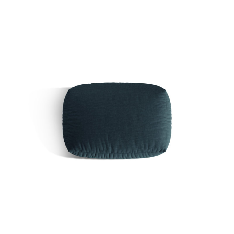 Carlens 65cm Wide Solid Colour Pouffe Ottoman, Blue Jeans