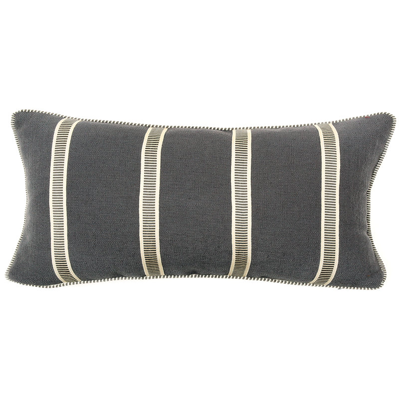 Ladder Morrison Appliqued Feather Throw Pillow, 12" x 26" 