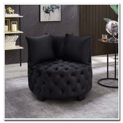Chaise pivotante rembourrée et capitonnée