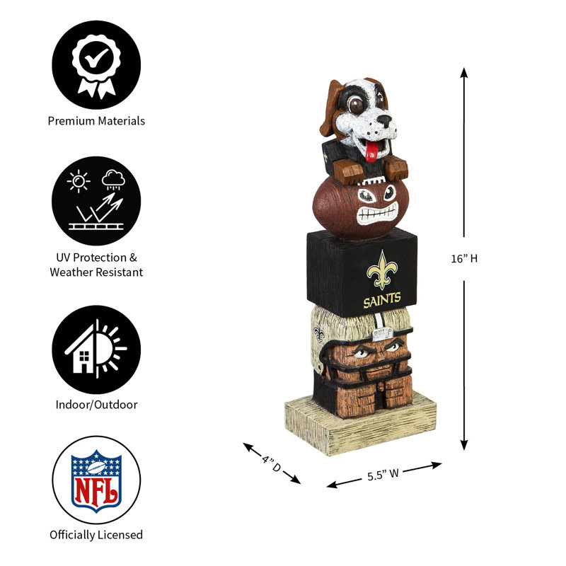 Statue de jardin d'intérieur / extérieur NFL New York Giants, Saints de la Nouvelle-Orléans, H 12 po x l 4,41 po x P 3,15 po