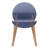 Indoor Dining And Living Room 4 - Chair In Grey Blue, Red Oak Legs Hand Made With Unique Character, Industrial Grade Polypropylene Seat That Is Waterproof Scratch Proof, Commercial Strength, Floor-385600592