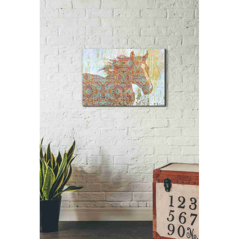 «Motif cheval» épique de graffiti par Irena Orlov, H 18 po x l 26 po x P 0,75 po