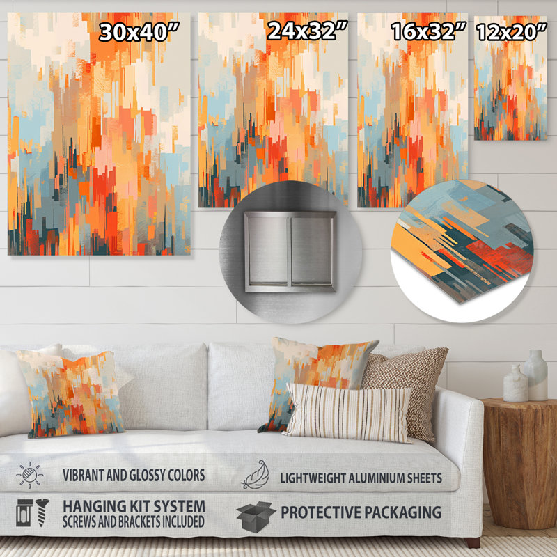 " Orange Beige Shattered Realities ", 20" H x 12" W