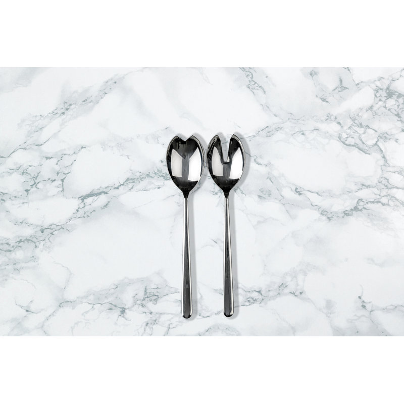 Couverts à salade (fourchette et cuillère) Linea, Argent