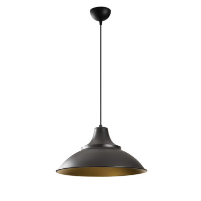 Modern Industrial Chandelier, Black & Gold, 17.3 Diameter x 47.6 Height | Adjustable Height, Metal Body, E27 Max 40W Socket | Perfect for Scandinavian & Novelty Décor, Elegant Lighting for Home & Office Spaces