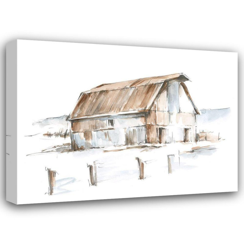 «Red Barrel Studio®» par Harper, Ethan, reproduction d'art sur toile sous le titre: Roadside Barn I, H 15 po x l 18 po