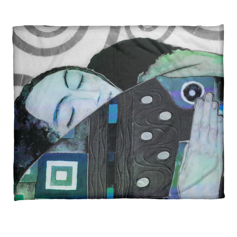Sewn Throw Blanket, Blue/Green Ombre