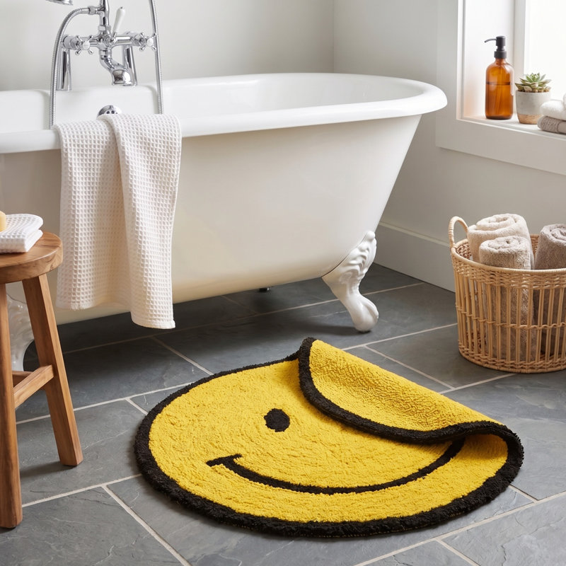 Creager Smiley Face Round Bath Mat