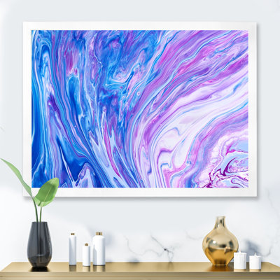 Art acrylique sur toile bleu et mauve - art mural moderne sur toile