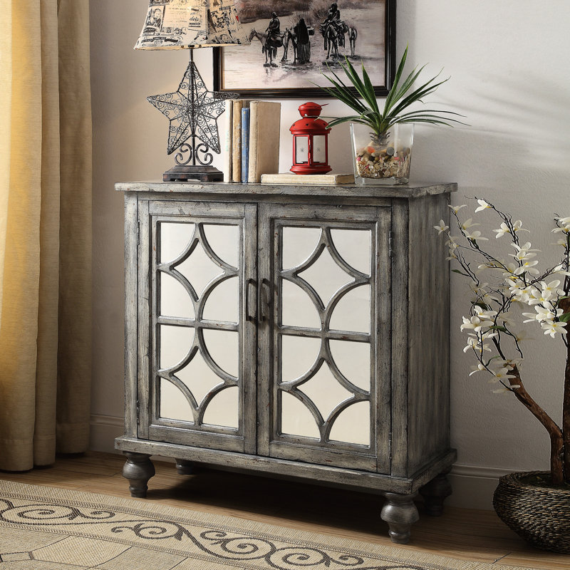 Console grise avec une touche rustique - Aménagement intérieur 2 portes armoire patinée Organisez efficacement vos biens