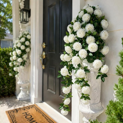 2PCS Artificial Peony Hanging Flowers, 47.24" Cascading Fake Peony Flowers for Home Garden Wedding Decor