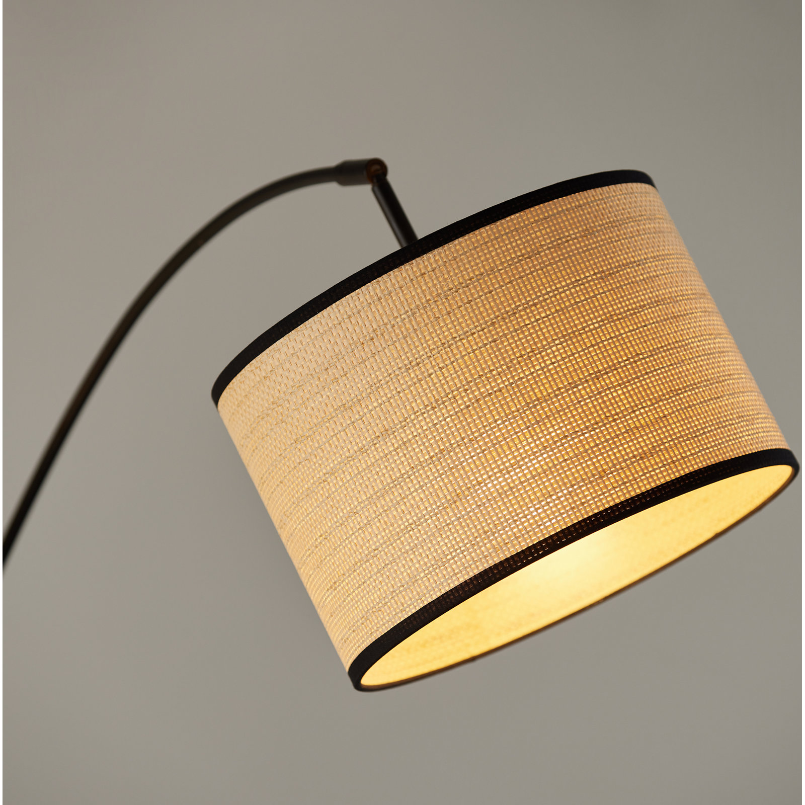 Felice 74'' Floor Lamp, Black, Natural/Black
