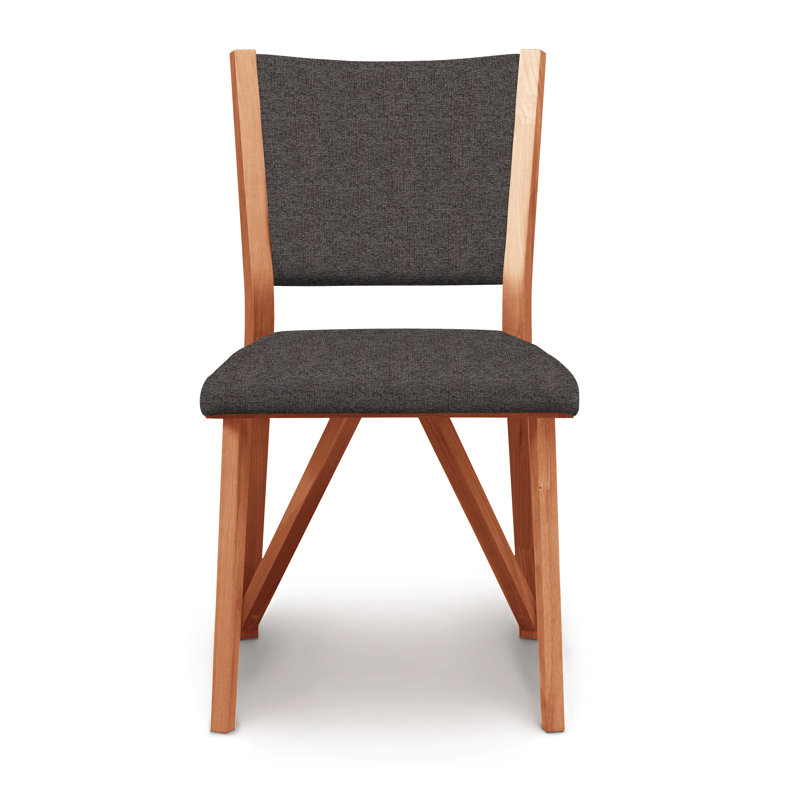 Chaise d'appoint rembourrée Exeter, Ardoise foncée, Cerisier naturel